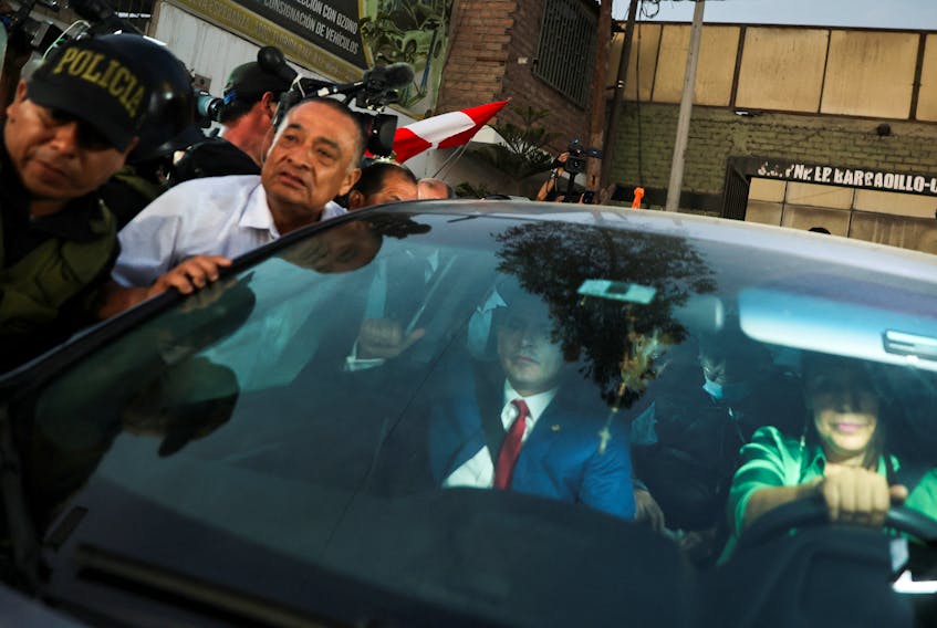 Peru's former President Alberto Fujimori leaves prison after a constitutional court ordered his release, in Lima, Peru December 6, 2023.