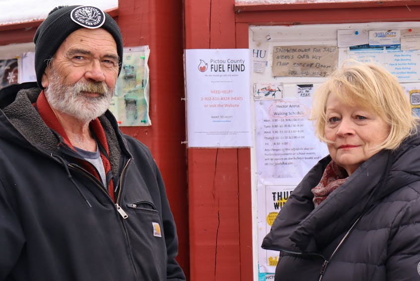 For Glennie Langille, right, and George MacLellan, volunteering with the Pictou County Fuel Fund Society is about giving back to the community and helping those in need, especially when an emergency arises.