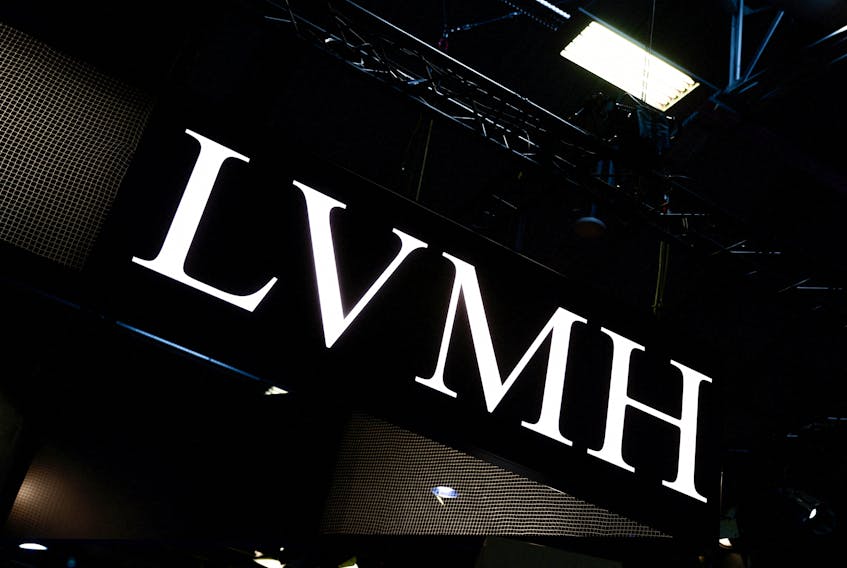 The logo of LVMH is seen at the Viva Technology conference dedicated to innovation and startups at Porte de Versailles exhibition center in Paris, France, June 15, 2023.