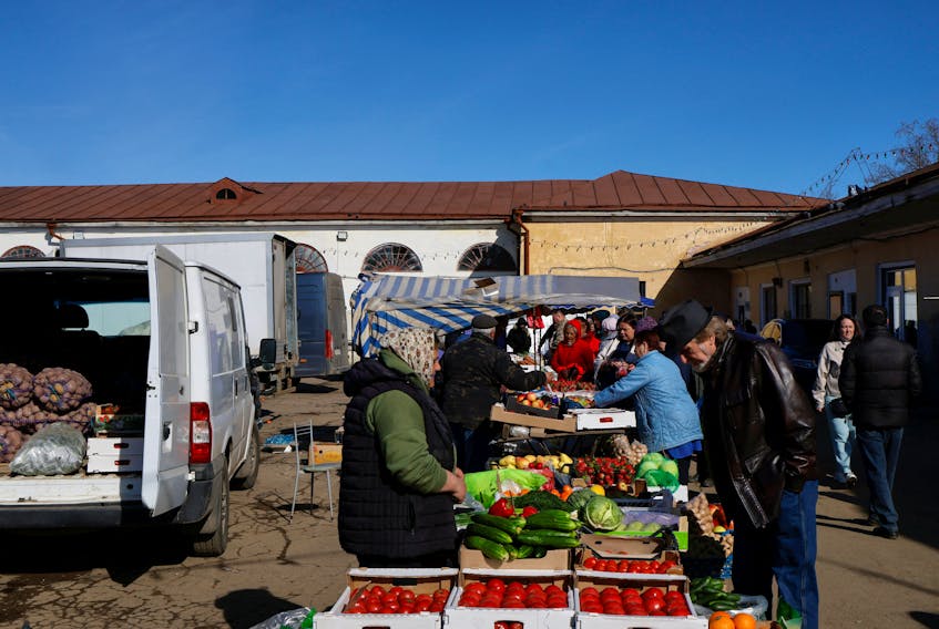 People shop at a local market in the town of Rostov in the Yaroslavl Region, Russia April 15, 2023.