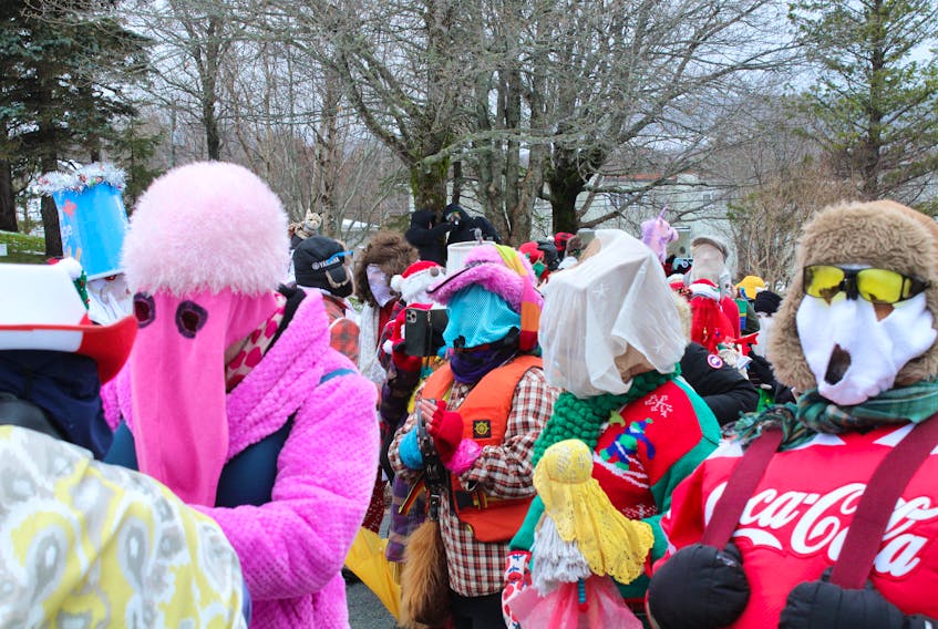 A lively group of mummers gathers at the entrance of Bowring Park, eager to participate in the festive 15th annual Mummers Parade. - Cameron Kilfoy/The Telegram