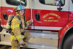 West Pubnico volunteer firefighter Lucien d’Entremont is raising funds for lung health. He will be participating in the upcoming Stair Heroes Challenge. CONTRIBUTED