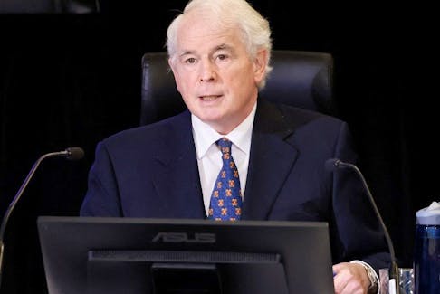 Files: Justice Paul Rouleau speaks during the Public Order Emergency Commission in Ottawa on Nov. 22, 2022. 