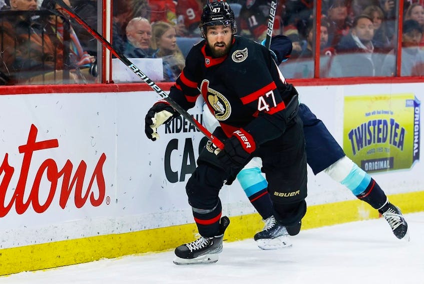 Ottawa Senators centre Mark Kastelic, who has been sidelined with a minor ailment recently, has four goals and five points in 43 games this season.