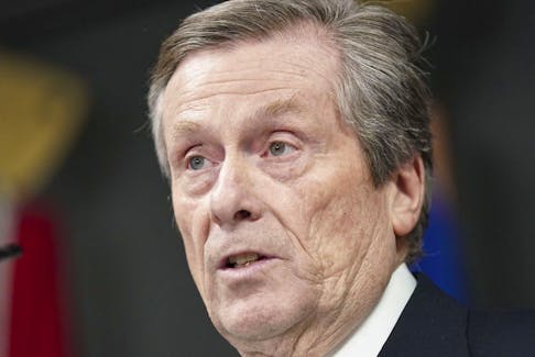 Toronto Mayor John Tory announces he is stepping down from office, after it was revealed he had an affair with a former staffer, on Friday Feb. 10. THE CANADIAN PRESS Arlyn McAdorey