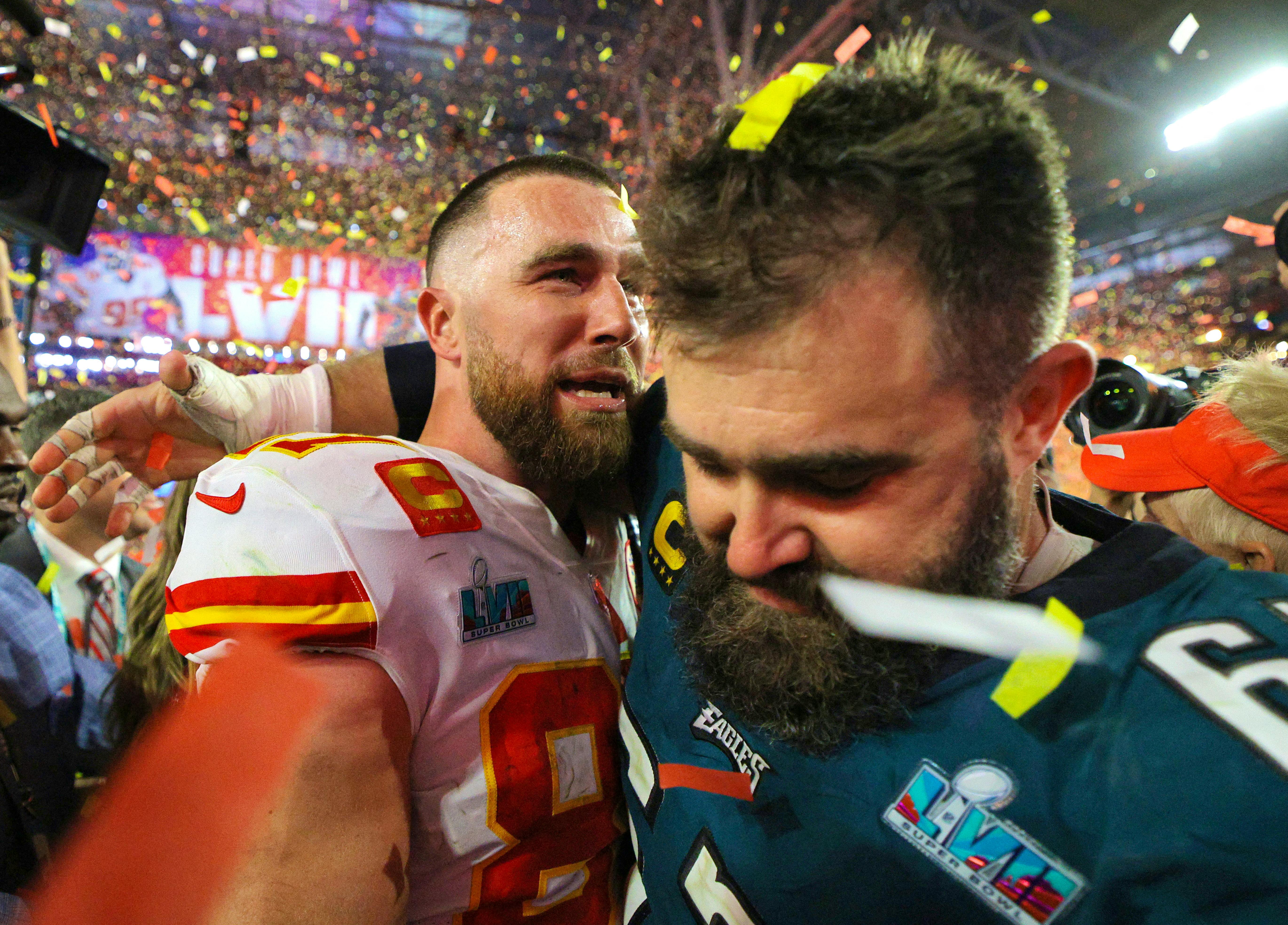 Funny Kelce Bowl Shirt, Chiefs And E.agles Brothers T-Shirt, Jason Kelce  Travis Kelce Combined In A S.uper Bowl 2023 Shirt in 2023