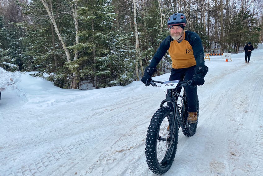 Kirk Johnston takes his fat bike for a test ride ahead of the Rotary Park Rundown. – Kristin Gardiner/SaltWire Network