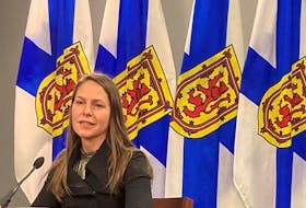 Education Minister Becky Druhan speaks to media after a Nova Scotia government cabinet meeting in Halifax on Thursday, Dec. 8, 2022. - Francis Campbell photo