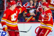  Mikael Backlund and Jonathan Huberdeau teamed up for the overtime winner against the New York Rangers on Saturday.