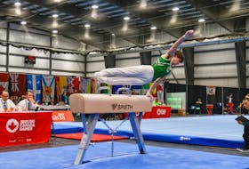 P.E.I.’s Ryan Dwyer competes on the pommel horse in gymnastics at the 2023 Canada Winter Games in P.E.I. on Feb. 20. Larry Mathewson • 2023 Canada Games