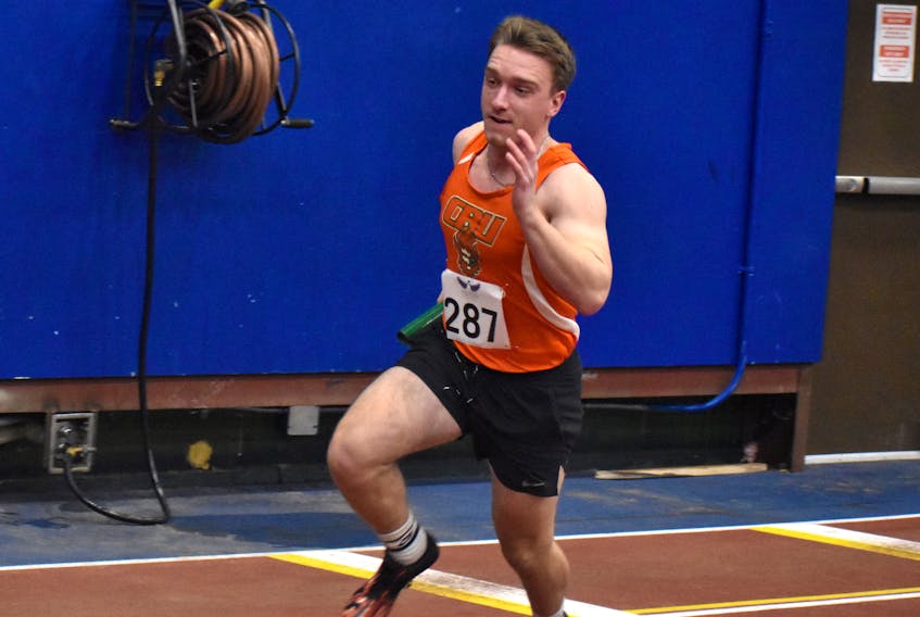 Thomas Connell of the Cape Breton Capers track and field team competes at an event earlier this season in Halifax. Connell will be one of 13 athletes from Cape Breton University competing in the Atlantic University Sport Championships Friday and Saturday in Saint John, N.B. CONTRIBUTED