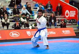 P.E.I.’s Joshbir Roy competes in kata during the karate competition in Summerside Feb. 20 at the 2023 Canada Winter Games. This is first time karate has been part of the Canada Games. Rudi Terstege • Special to SaltWire Network
