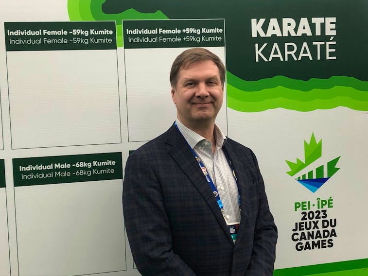 Karate Canada president Craig Vokey is thrilled with how everything is going at the 2023 Canada Winter Games in Prince Edward Island. This week marked karate’s debut at the Canada Games. Jason Simmonds • The Guardian