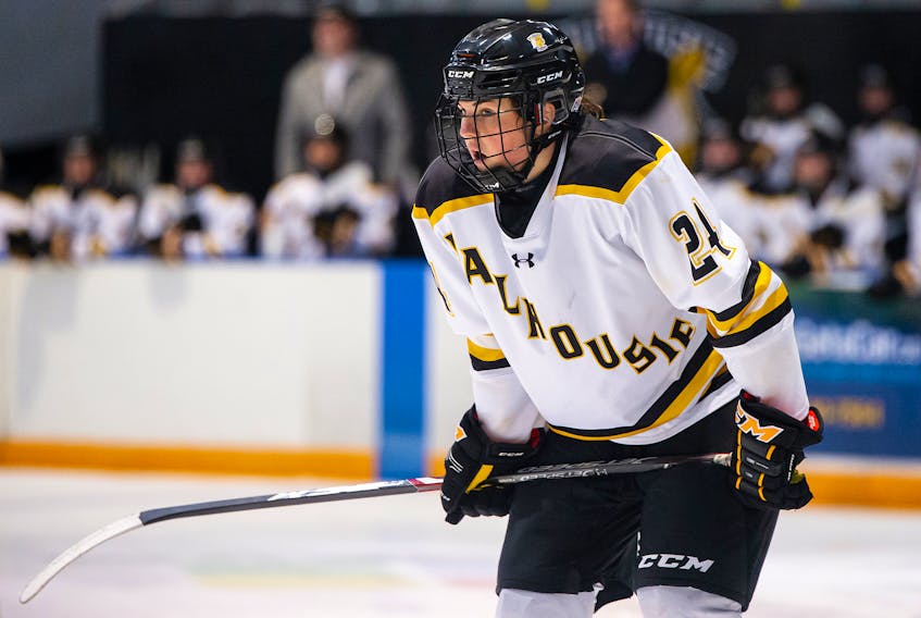 Dalhousie women's hockey player Izzy Weist of Torbay has been named the AUS most sportsmanlike player. 
Trevor MacMillan/Dal Tigers photo