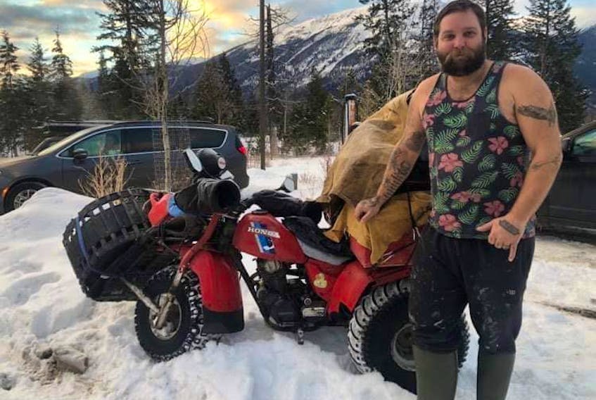 Pictou County native Matthew Webb has crossed the Prairies and is continuing east on his 1984 Honda Big Red. As of Sunday, he was in Starbuck, Man. Contributed