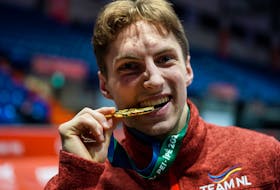 Paradise teen Gleb Evistgneev won the gold medal in the individual male trampoline event Wednesday night at the 2023 Canada Winter Games being held in Prince Edward Island. It was the first gold medal for Team NL, and first in trampoline ever, at these Games. Priyan Raj/Canada Games