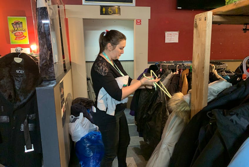 Alla Subbotina, who arrived in Nova Scotia from Sergeevka, Ukraine in September, volunteers at the Ukrainian Store in Halifax on Thursday, February 23, 2023. - Jen Taplin