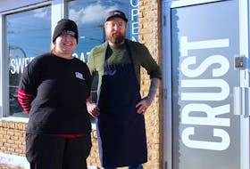 After developing life and kitchen skills as a participant in Choices for Youth's social enterprise Crust Craft Bakery, Isabel Butler (left) is now a culinary student. Pictured with her is Nick King, who developed the concept and runs the program. Andrew Waterman/SaltWire Network