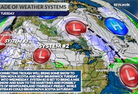 A series of low-pressure systems will be steered towards Atlantic Canada this week.