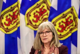 Auditor General Kim Adair is seen during a news conference in Halifax Tuesday February 28, 2023