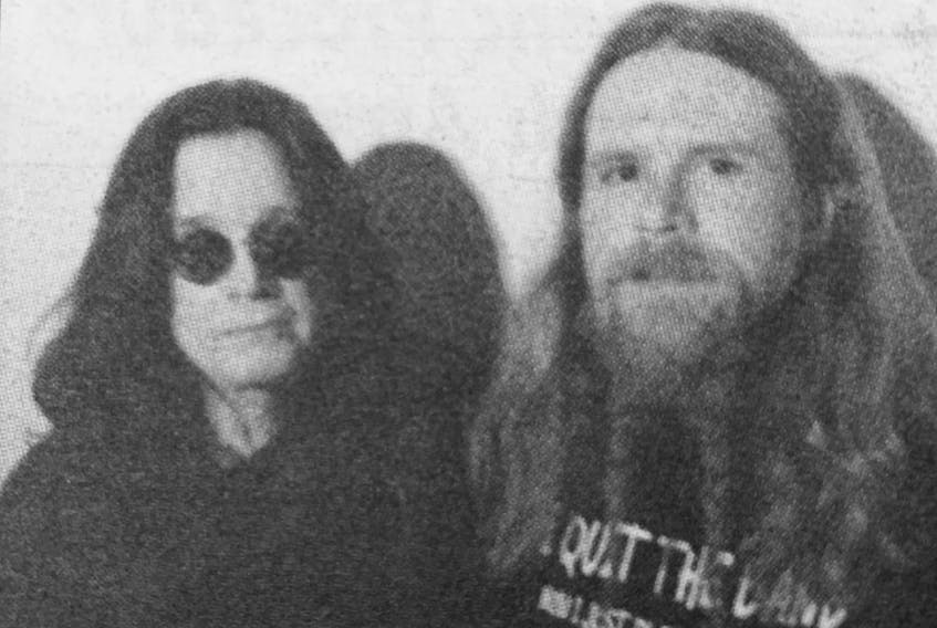 Hants County’s Fed Pennies won a radio contest and opened for Ozzy Osbourne when he came to Halifax in 2008. Pictured with Ozzy is local musician John Matthews.