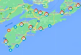 A screenshot of the Nova Scotia Power outage map taken on Saturday morning. - Nova Scotia Power