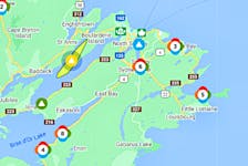 Almost 2,000 Nova Scotia Power customers on Cape Breton were without power Saturday morning, including about 340 from Bouladerie to Kempt Head. CONTRIBUTED / NOVA SCOTIA POWER OUTAGE MAP