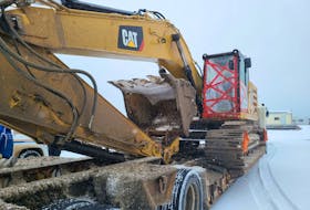 RCMP said the windows of an excavator, a bulldozer and a loader were smashed while parked unattended on Forest Road in Mainland. Contributed