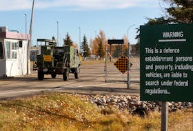 A 2014 photo of an entrance to CFB Edmonton. A woman began a trial Feb. 6, 2023, for allegedly setting fire to a home on the base in an attempt to kill herself and her children in 2015.