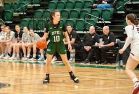 Alicia Bowering broke UPEI's record for most three-pointers made in a season on Feb. 5. The Panthers defeated the Saint Mary’s Huskies 73-68 in an Atlantic University Sport (AUS) Women’s Basketball Conference game at the Chi-Wan Young Sports Centre. Janessa Hogan Photo • Courtesy of UPEI Athletics