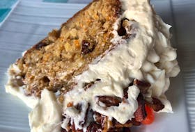 Julie Hyde from Ochre Pit Cove in Conception Bay North, Newfoundland and Labrador says the frosting is key to any good carrot cake and candied pecans take the cake to a whole new level. Contributed photo