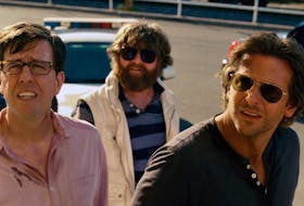 L-r) ED HELMS as Stu, ZACH GALIFIANAKIS as Alan, and BRADLEY COOPER as Phil in Warner Bros. Picturesâ€™ and Legendary Picturesâ€™ comedy â€œTHE HANGOVER PART III,â€ a Warner Bros. Pictures release.