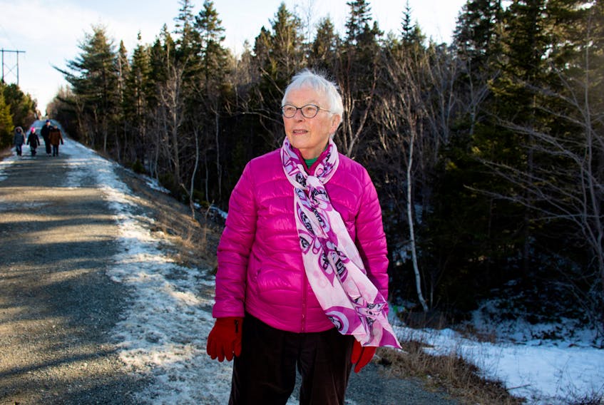 Clayton Park West resident Wendy McDonald poses for a photo on the Mainland Linear Trail near Park West school on Tuesday, Feb. 7, 2023. McDonald, and many other residents, are opposed to HRM selling parkland to the province for the site of a new school.
Ryan Taplin - The Chronicle Herald