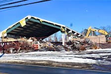 The former Cavanaugh’s Food Market building being torn down last week as a result of damaged inflicted by Hurricane Fiona in September. Perched on a hill for those coming over the Salmon River Bridge and through the subway train tunnel, the iconic Bible Hill business was the perfect welcome to the community. Richard MacKenzie