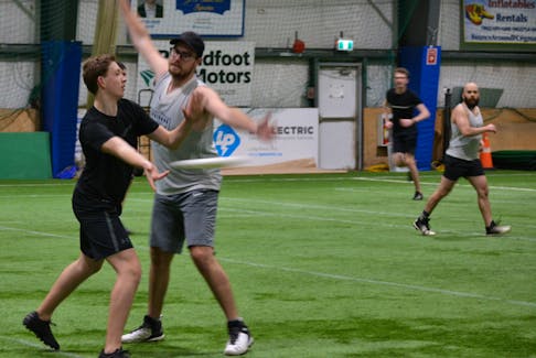 Pictou County Ultimate's winter league is on at the indoor socer complex in Stellarton. The league is hosting its Surf and Turf tournament in March. - Ray Burns