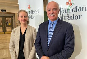 At Confederation Building on Thursday, Feb. 9, Dr. Susan Mercer, clinical chief of older adult care at Eastern Health, and Health Minister Tom Osborne announced a review of the province’s long-term care and personal care homes. -Juanita Mercer/SaltWire Network