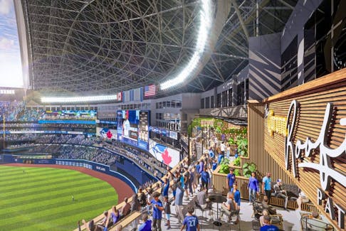 An artist's depiction of how a 500-level patio at the Rogers Centre should look like when it is finished. 