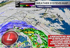 A developing nor'easter near Cape Cod will impact Atlantic Canada mid-week.