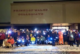 A group of St. John's area residents held a parade of light Saturday, March 11, in support of the teenage victim of an attempted murder outside Prince of Wales Collegiate two days earlier, and in a rally against school violence. The group gathered at the school before walking to the Janeway hospital, shining flashlights toward the boy's room window while he and his family shone them back. "Every light that shines is a light against school violence," a member of the group told SaltWire Network.