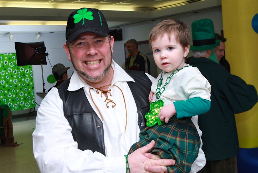 John Kenny of Bedford, N.S. is proud of his Irish ancestry and makes sure his son Kieran, seen here wearing the Kenny family tartan, knows all about their Celtic heritage. Contributed photo