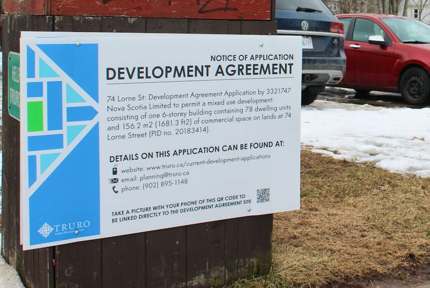 The mixed-residential complex is set to be developed at 74 Lorne Street in Truro. It is currently a vacant lot that some use for parking.