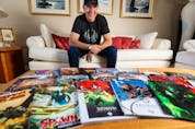 Renowned artist and comic book creator Todd McFarlane was photographed with some of his recent work in his dad's Calgary home while visiting on Monday, March 13, 2023.