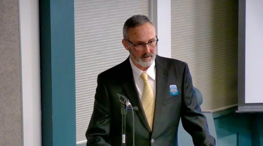 Coun. Ron Dowling, chair of the finance and technology committee for the Town of Stratford, says while growth can be seen as a financial positive by many, in the short term, it can strain the town's budget and resources. Screen capture - Town of Stratford livestream