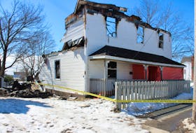 Fire destroyed a four-unit apartment building on King Street, North Sydney March 16. The structure was under renovation. NICOLE SULLIVAN/CAPE BRETON POST
