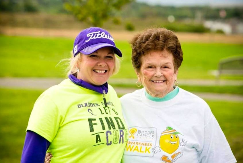 Tanya Jessome, left, with her grandmother Rose Jessome at the second bladder cancer awareness walk Tanya organized in 2016 at Open Hearth Park. CONTRIBUTED