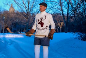 John Nash couldn’t find a Royal Newfoundland Regiment hockey sweater, so the Edmonton man decided to replicate it himself as a part of a project to display it in a modern way. Contributed photo