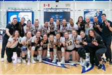 The Dalhousie Tigers captured the bronze medal at the U Sports women's volleyball championship in Vancouver on Sunday. - Rich Lam / UBC Thunderbirds