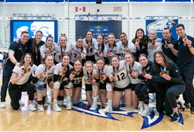 The Dalhousie Tigers captured the bronze medal at the U Sports women's volleyball championship in Vancouver on Sunday. - Rich Lam / UBC Thunderbirds