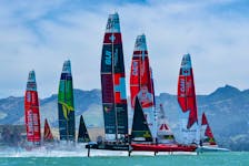 Canada's SailGP team, with Dartmouth’s Tim Hornsby onboard, captured their first-ever victory of the international sailing regatta Sunday in New Zealand. - BOB MARTIN / SAILGP
