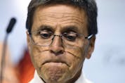 A July 2019 file photo of Hassan Diab at a media conference in Ottawa.